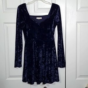 Aeropostle Blue Velvet Dress, Size Medium, Beautiful, so soft, EUC